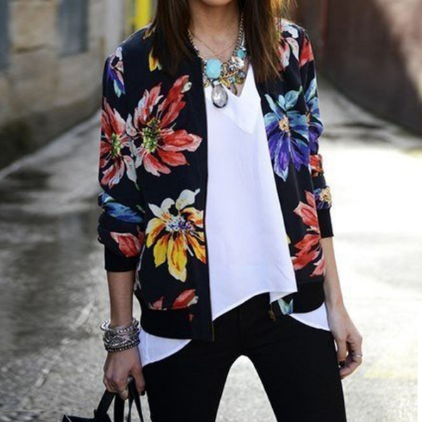 Fashion printed long-sleeved jacket